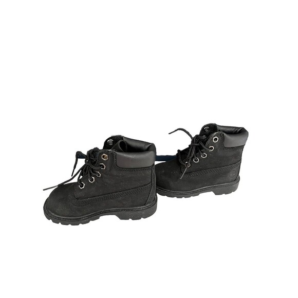 Timberland Boys Black Waterproof Thick Sole Boots US Sz 7 Lace Up Suede Leather - Picture 3 of 8